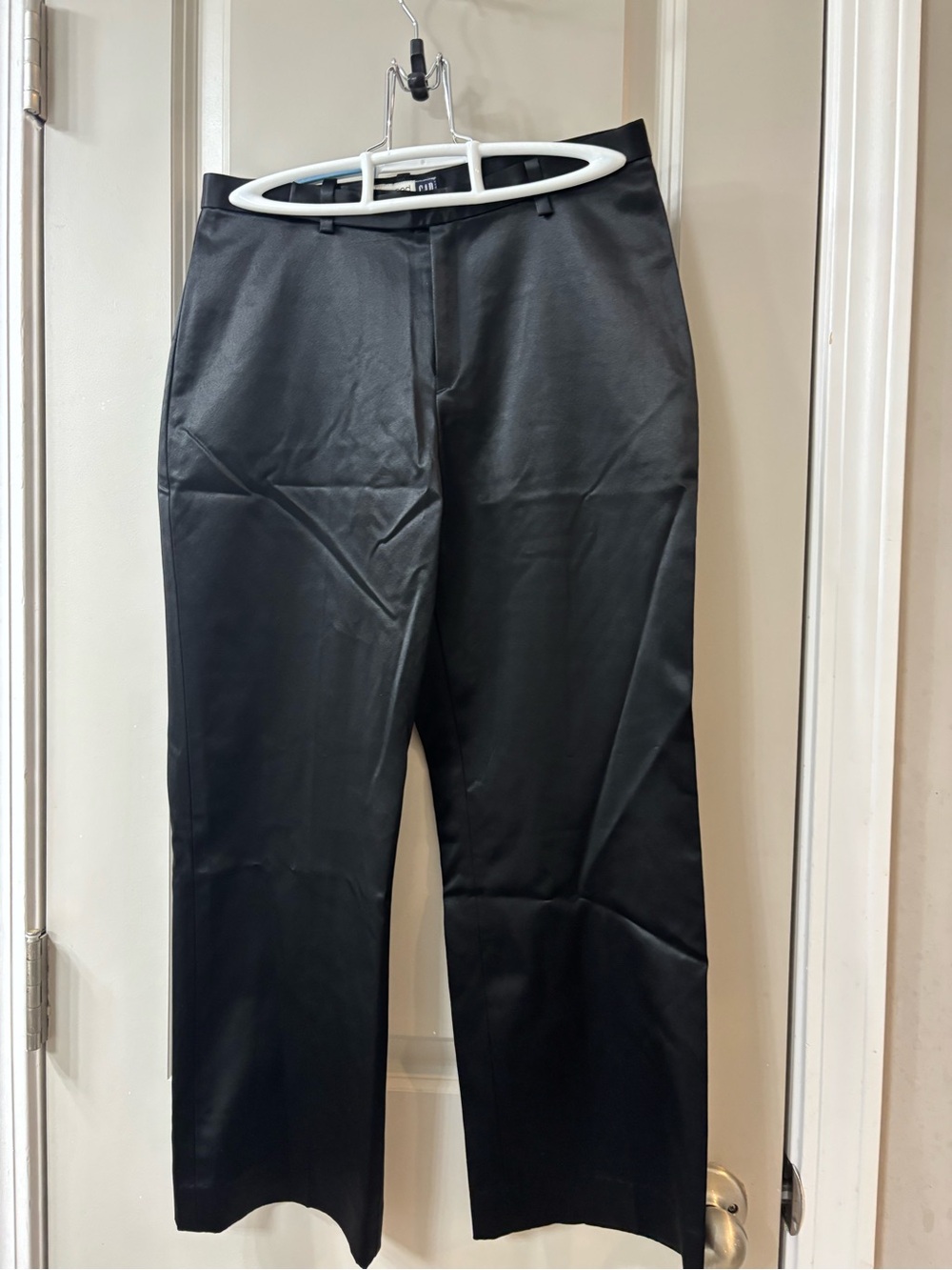 GAP Black Women's Cropped Stretch Satin Dress Pants